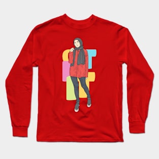 Girl In Red Outfit Long Sleeve T-Shirt